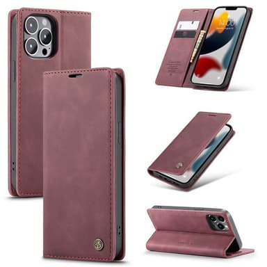 CaseMe Smart FlipCase Apple iPhone 13 Pro  - viininpunainen
