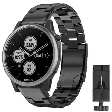 Rannekoru titaani Garmin Fenix 5S/5S Plus - Musta