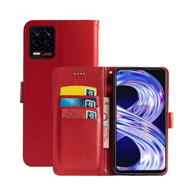 Lompakkokotelo 3-kortti Realme 8 Pro  - punainen