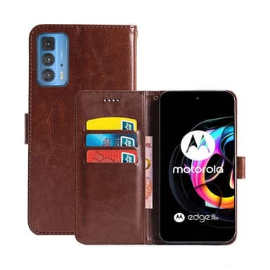 Lompakkokotelo 3-kortti Motorola Edge 20 Pro  - ruskea