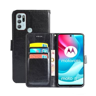 Lompakkokotelo 3-kortti Motorola Moto G60S  - musta
