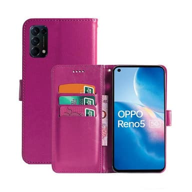 Lompakkokotelo 3-kortti Oppo Reno5 5G  - pinkki