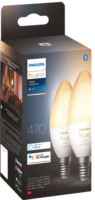 Philips Hue WA 4W B39 lamppu E14 (2 kpl)