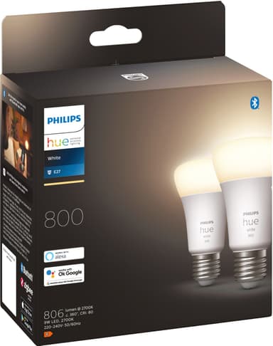 Philips Hue W 9W A60 lamppu E27 (2 kpl)