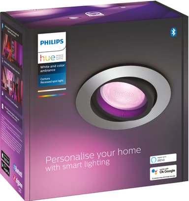 Philips Hue Centura upotettu spottivalo R. (alumiini)