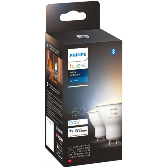 Philips Hue WA 4,3 W lamppu GU10 (2 kpl)