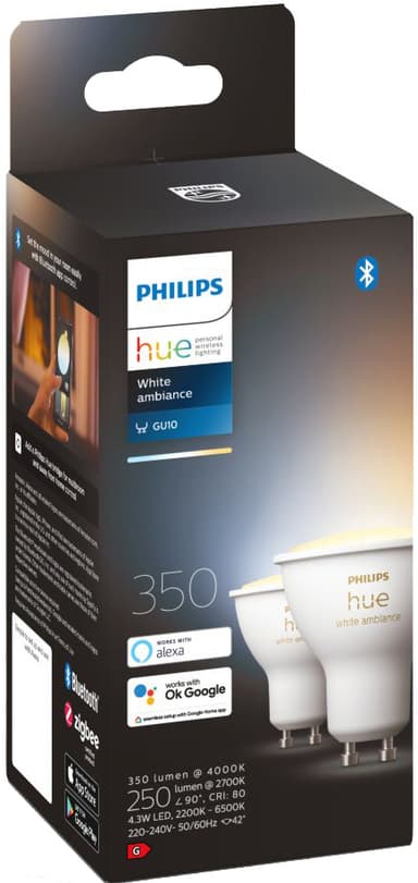 Philips Hue WA 4,3 W lamppu GU10 (2 kpl)