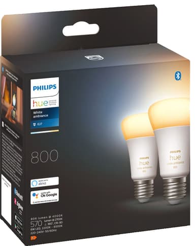 Philips Hue WA 9W A60 lamppu E27 (2 kpl)