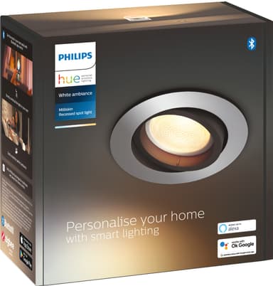 Philips Hue Milliskin R upotettu spottivalo  (alumiini)