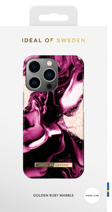 iDeal of Sweden iPhone 13 Pro suojakuori (Golden Ruby Marble)