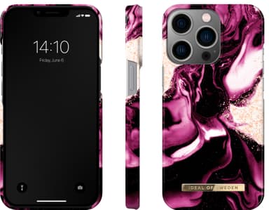 iDeal of Sweden iPhone 13 Pro suojakuori (Golden Ruby Marble)