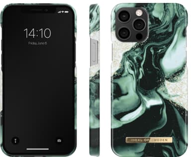 iDeal of Sweden iPhone 12/12 Pro suojakuori (Golden Olive Marble)