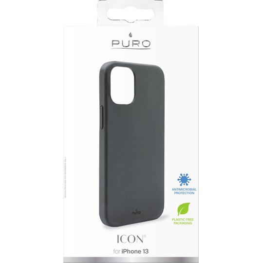 Puro Icon iPhone 13 silikoninen suojakuori (musta)