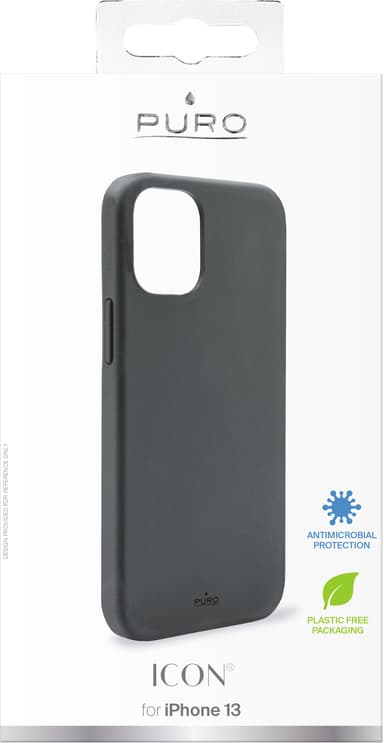 Puro Icon iPhone 13 silikoninen suojakuori (musta)