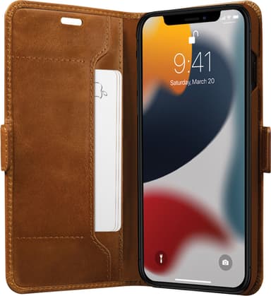 Dbramante1928 Copenhagen Slim iPhone 13 lompakkokotelo (keltaruskea)