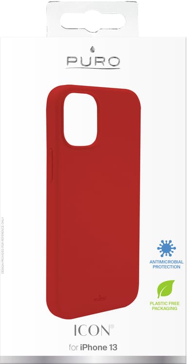 Puro Icon iPhone 13 silikoninen suojakuori (punainen)