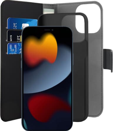 Puro 2in1 iPhone 13 Pro Max lompakkokotelo (musta)