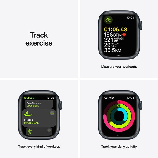 Apple Watch Series 7 41 mm GPS (yö alu. / yö urheiluranneke)