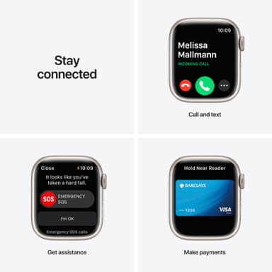 Apple Watch Series 7 41 mm GPS (tähtival. alu. / tähtival. urheilura.)