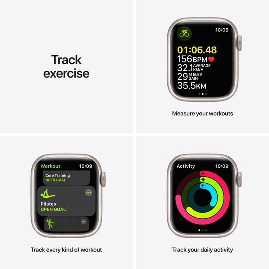 Apple Watch Series 7 41 mm GPS (tähtival. alu. / tähtival. urheilura.)