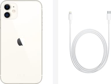 iPhone 11 128 GB (valkoinen)