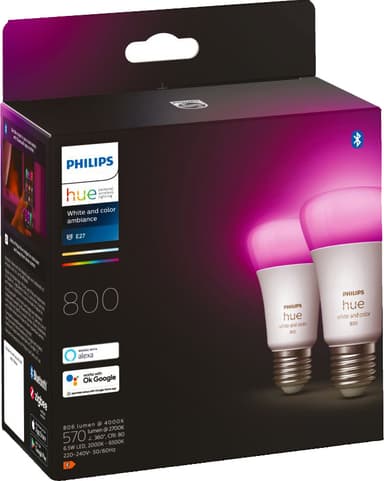 Philips Hue WCA 6,5W A60 lamppu E27 (2 kpl)