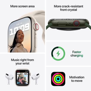 Apple Watch Series 7 41 mm eSIM (yö alu. / yö urheiluranneke)
