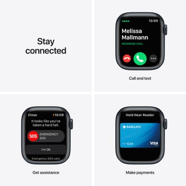 Apple Watch Series 7 41 mm eSIM (yö alu. / yö urheiluranneke)