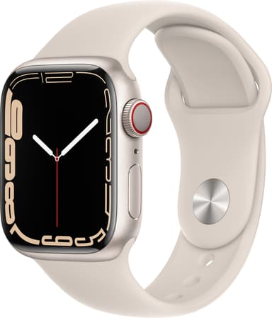 Apple Watch Series 7 41 mm eSIM (tähtival. alu./tähtival. urheilura.)