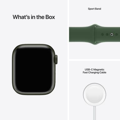 Apple Watch Series 7 41 mm eSIM (vihr. alu./apila urheiluranneke)