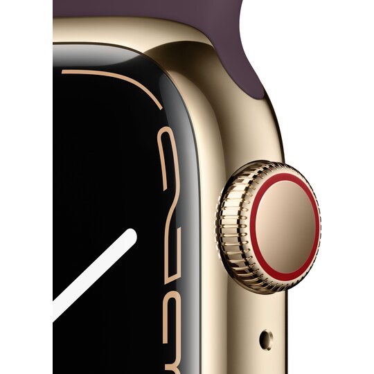 Apple Watch Series 7 41 mm eSIM (kult. ter./tum. kirs. urheiluranneke)