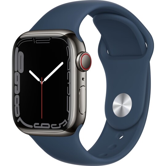 Apple Watch Series 7 41 mm eSIM (graf. ter./syv. sin. urheiluranneke)