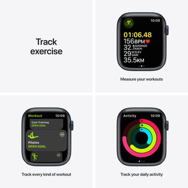 Apple Watch Series 7 45 mm eSIM (yö alu. / yö urheiluranneke)