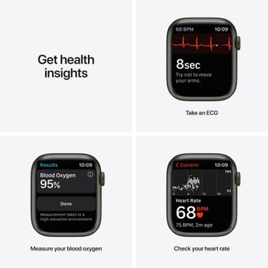 Apple Watch Series 7 45 mm eSIM (vihr. alu./apila urheiluranneke)