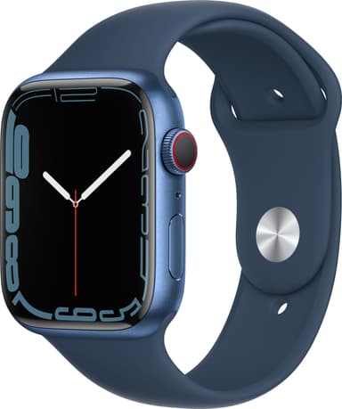 Apple Watch Series 7 45 mm eSIM (sin. alu./syvän sin. urheiluranneke)
