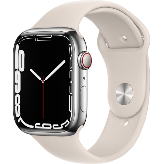 Apple Watch Series 7 45 mm eSIM (hop. ter./tähtivalk. urheiluranneke) -  Gigantti verkkokauppa