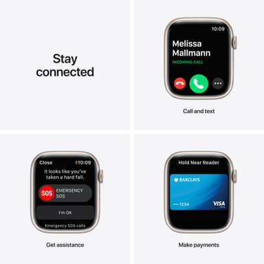 Apple Watch Series 7 Nike 45 mm GPS (Starl. alu./plat.mus. urheilura.)