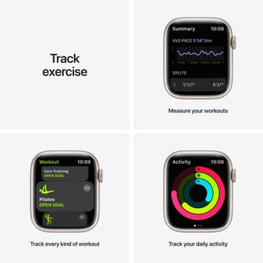 Apple Watch Series 7 Nike 45 mm GPS (Starl. alu./plat.mus. urheilura.)