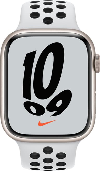 Apple Watch Series 7 Nike 45 mm GPS (Starl. alu./plat.mus. urheilura.)