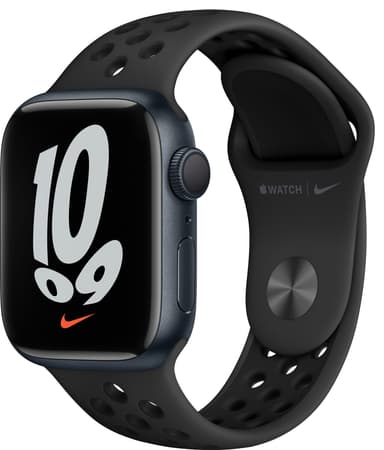 Apple Watch Series 7 Nike 41 mm GPS (yö alu./antr. mus. urheilura)