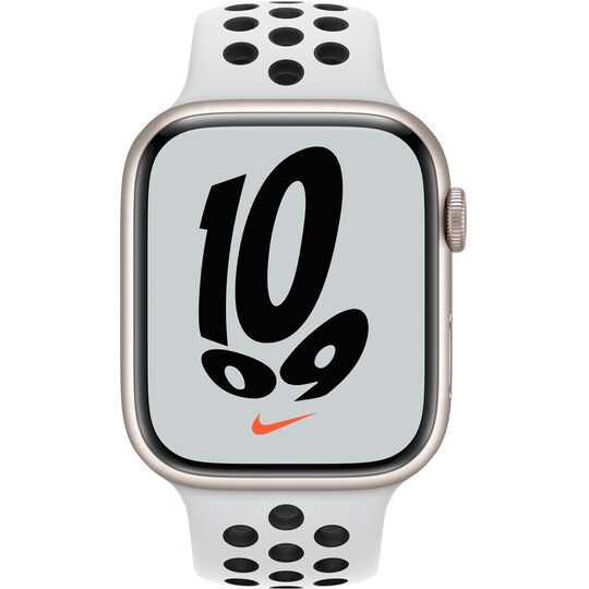Apple Watch Series 7 Nike 45 mm eSIM (tähti.alu./p.plat. mus. urheilu)