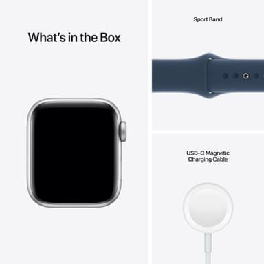 Apple Watch SE 40 mm GPS (hopeinen alu./syv. sin. sport-ranneke)