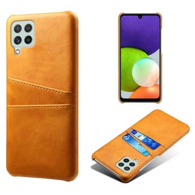 SKALO Samsung A22 4G PU-nahkainen Korttikotelo - Vaaleanruskea