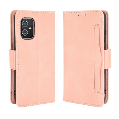 SKALO Asus Zenfone 8 6-lokeroa Lompakkokotelo - Pinkki
