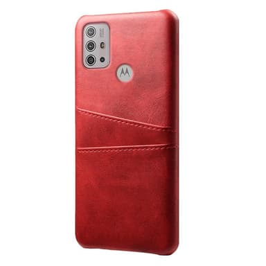 SKALO Moto G20/G30 PU-nahkainen Korttikotelo - Punainen