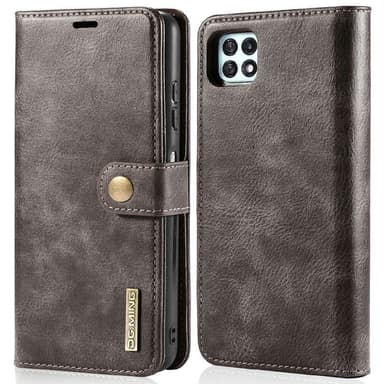 DG MING Samsung A22 5G 2-in-1 magneetti lompakkokotelo - Harmaa