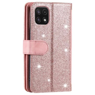 SKALO Samsung A22 5G Big Wallet Mokkanahkainen lompakkokotelo - Pinkki