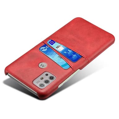 SKALO Moto G20/G30 PU-nahkainen Korttikotelo - Punainen
