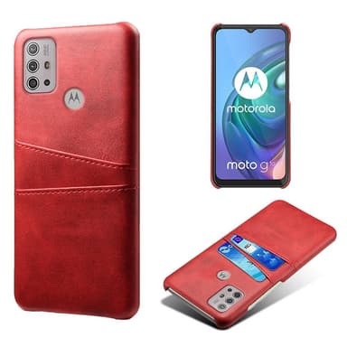 SKALO Moto G20/G30 PU-nahkainen Korttikotelo - Punainen