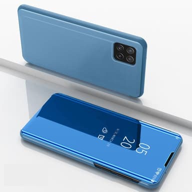SKALO Samsung A22 5G Clear View Mirror Lompakko - Sininen
